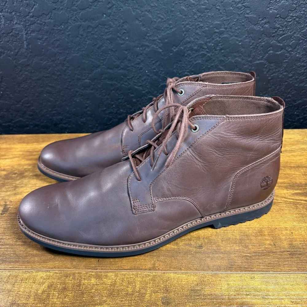 Timberland Lafayette Park A1QDX Brown Leather Chukka Boot Mens Size 13